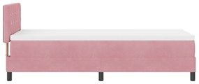 Cama Box Spring vidaXL com Colchão Rosa 80x200 cm Veludo