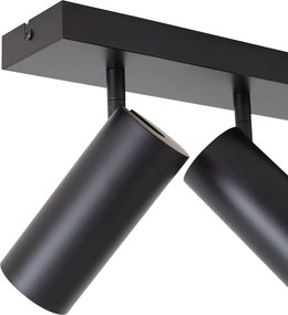 Candeeiro de teto moderno preto 2 luzes ajustáveis - Renna