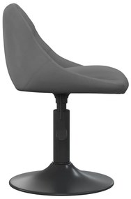 Cadeiras de jantar giratórias 2 pcs veludo cinzento-escuro