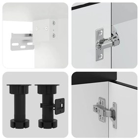 8 peças armário de cozinha conjunto Kalmar preto