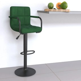 vidaXL Banco de bar veludo verde-escuro