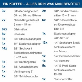 Caixa de Ferramentas com Acessórios Scheppach TB170 135 Peças