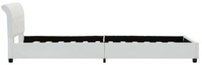 Estrutura de cama 100x200 cm couro artificial branco
