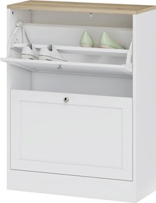 Sapateira, Móvel para sapatos  60 x 23,5 x 80 cm com capacidade para 12 pares, móvel de entrada com 2 gavetas rebatíveis e prateleiras ajustáveis,, br