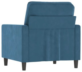 Poltrona 60 cm veludo azul