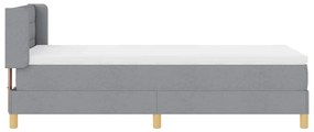 Cama Box com Colchão em Cinza Claro, 90 x 200 cm, Têxtil.