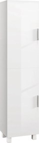 HOMCOM Coluna de Casa de Banho com 2 Portas e Prateleiras Ajustáveis 40x30x167,5 cm Branco | Aosom Portugal