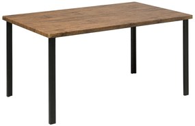 Mesa de jantar efeito de madeira em metal 150 x 90 cm preto e castanho LAREDO Beliani