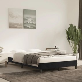 Estrutura de cama sem colchão 120x200 cm veludo preto