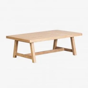 Mesa De Centro Retangular Para Jardim 130x75 Cm Em Madeira De Acácia Dubai Castanho Acácia Rústico - Sklum