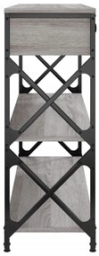 Mesa consola 100x28x75 cm derivados de madeira cinzento sonoma