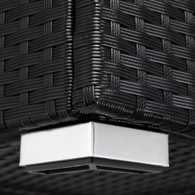 Caixa Arrumação Jardim para almofadas Polyrattan 75 x 75 x 70 cm 318L Preta
