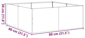Floreira enferrujada 80x80x30 cm aço resistente