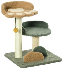PawHut Arranhador para Gatos Pequeno Centro de Atividades para Gatos com Cama Poste de Sisal e Bola Suspensa 43x39x52 cm Multicor