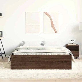 Estrutura de cama 140x190 cm carvalho castanho