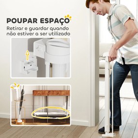 Barreira de Segurança para Cães Retrátil 0-136 cm  para Cães Pequenos com Botão de Fecho Branco