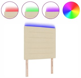 Cabeceira LED Design Linhas Creme 100 cm Tecido