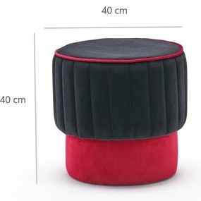 Pouffe Rose – Antracite e Rosa – 40x40x40 cm