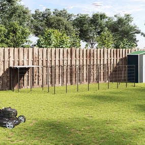 vidaXL Canil 10,89 m² aço preto