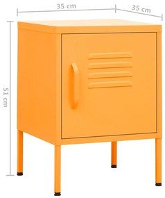 Mesa de cabeceira 35x35x51 cm aço amarelo mostarda