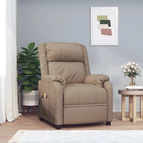 vidaXL Cadeira de massagens couro artificial cappuccino