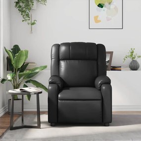 Poltrona de massagens reclinável couro artificial preto