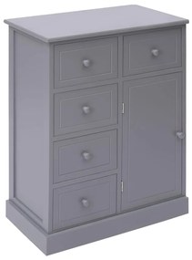 Aparador com 10 gavetas 113x30x79 cm madeira cinzento