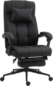 Vinsetto Cadeira de Escritório Reclinável com Altura Ajustável Apoio para Pés Encosto de Cabeça e Apoios para Braços 66x76x112-120 cm Preto | Aosom Portugal