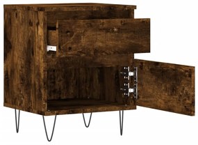 Mesa de cabeceira 40x35x50 cm derivados madeira carvalho fumado