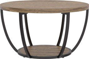 HOMCOM Mesa de centro com 2 níveis, mesa de sala 80 x 80 x 43,8 cm, Castanho/Preto | Aosom Portugal