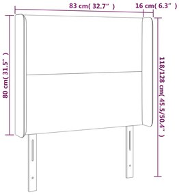 Cabeceira cama c/ abas couro artif. 83x16x118/128cm cappuccino