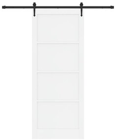 Porta de Correr vidaXL com Conjunto de Hardware Branco 93x232 cm Madei