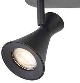 Foco de teto moderno preto ajustável de 2 luzes - Triangle Moderno