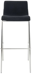 Conjunto de 2 bancos de bar Hoover em tecido e com estrutura cromada 43 x 100 x 48 cm Preto