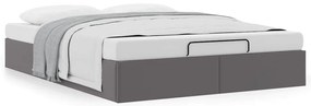 Estrutura de cama otomana sem colchão 140x190 cm cinzenta