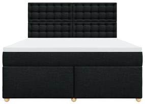 Cama com molas/colchão 180x200 cm tecido preto