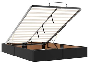 Estrutura de cama otomana com colchão 140x190 cm preta