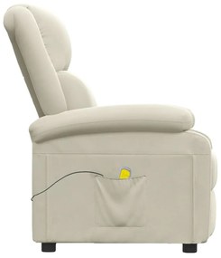 Poltrona de massagens veludo creme