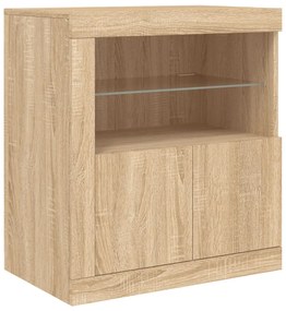 Aparador com luzes LED 181,5x37x67 cm carvalho sonoma