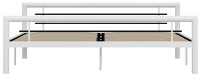 Estrutura de cama 180x200 cm metal branco e preto