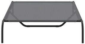 Cama para cães elevada 130x80x20 cm Textilene e aço cinzento