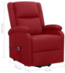 Poltrona elevatória tecido vermelho tinto