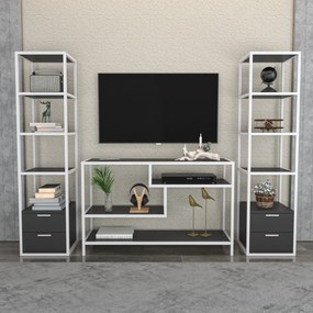 Unidade TV Robbins – Branco e Antracite – 198 cm x 39 cm x 160 cm