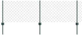 Cerca de Cadeia com 22 Postes U Verde 0,6x25 m Aço