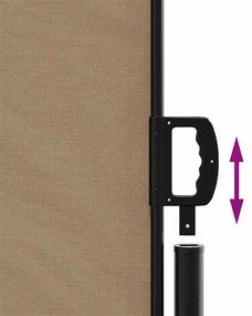 Toldo lateral retrátil 160x600 cm cinzento-acastanhado