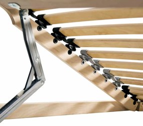 Base de ripas Preto e Cinza 90 x 190 cm Madeira e Metal