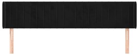 Cabeceira de cama c/ abas veludo 163x16x78/88 cm preto