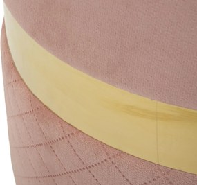 PUFE COM ARMAZENAMENTO SHEFFILD 2 PEÇAS Ø 37X42-28X35 CM ROSA E DOURADO