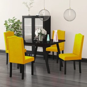 vidaXL Cadeiras de jantar 4 pcs veludo amarelo
