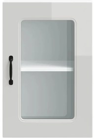 Armário parede de cozinha porta vidro Kalmar branco alto brilho